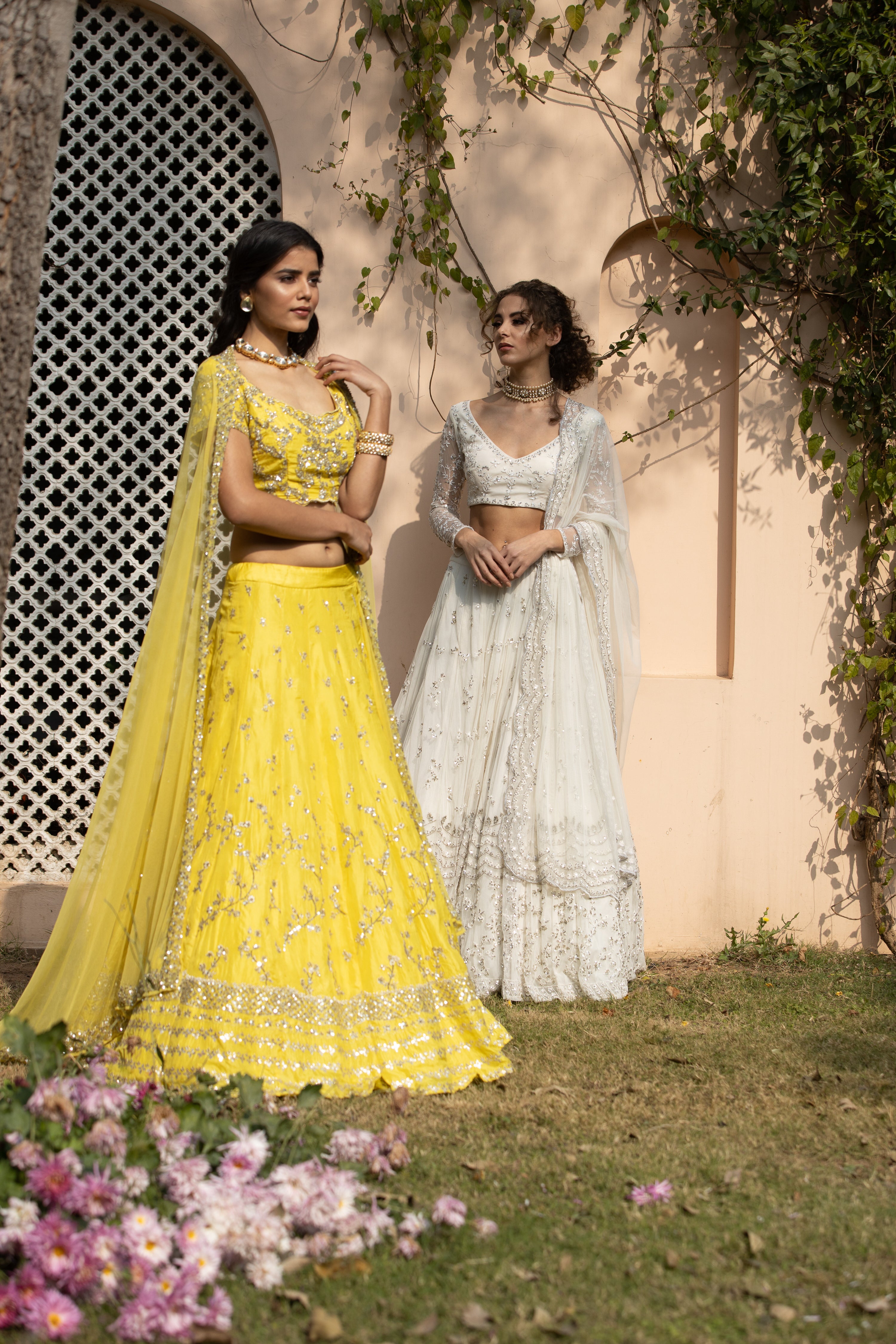 Buy Yellow Gota Patti Lehenga Set With Jacket KALKI Fashion India