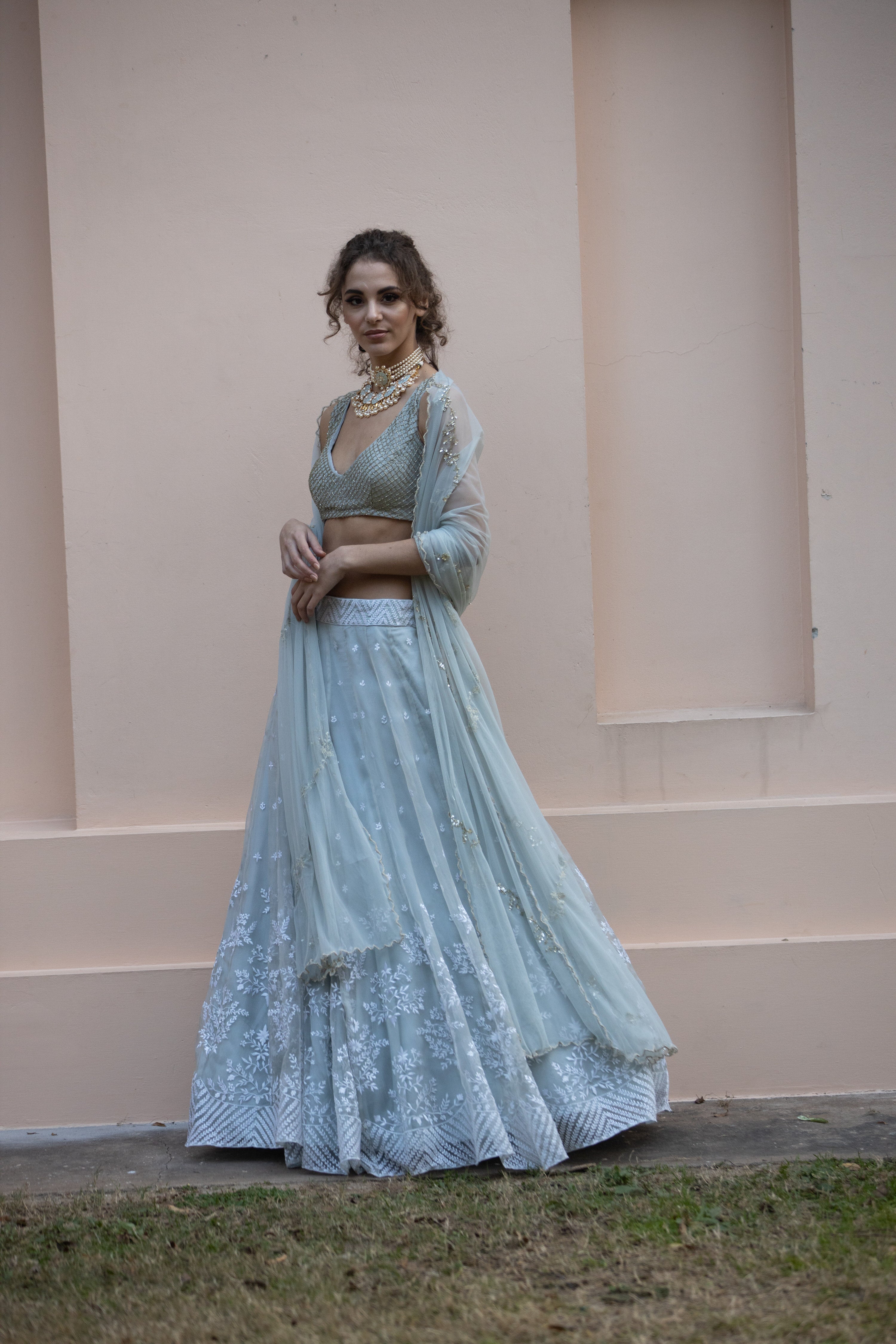 Buy Sky Blue Designer Bridal Wear Lehenga Choli | Bridal Lehenga Choli