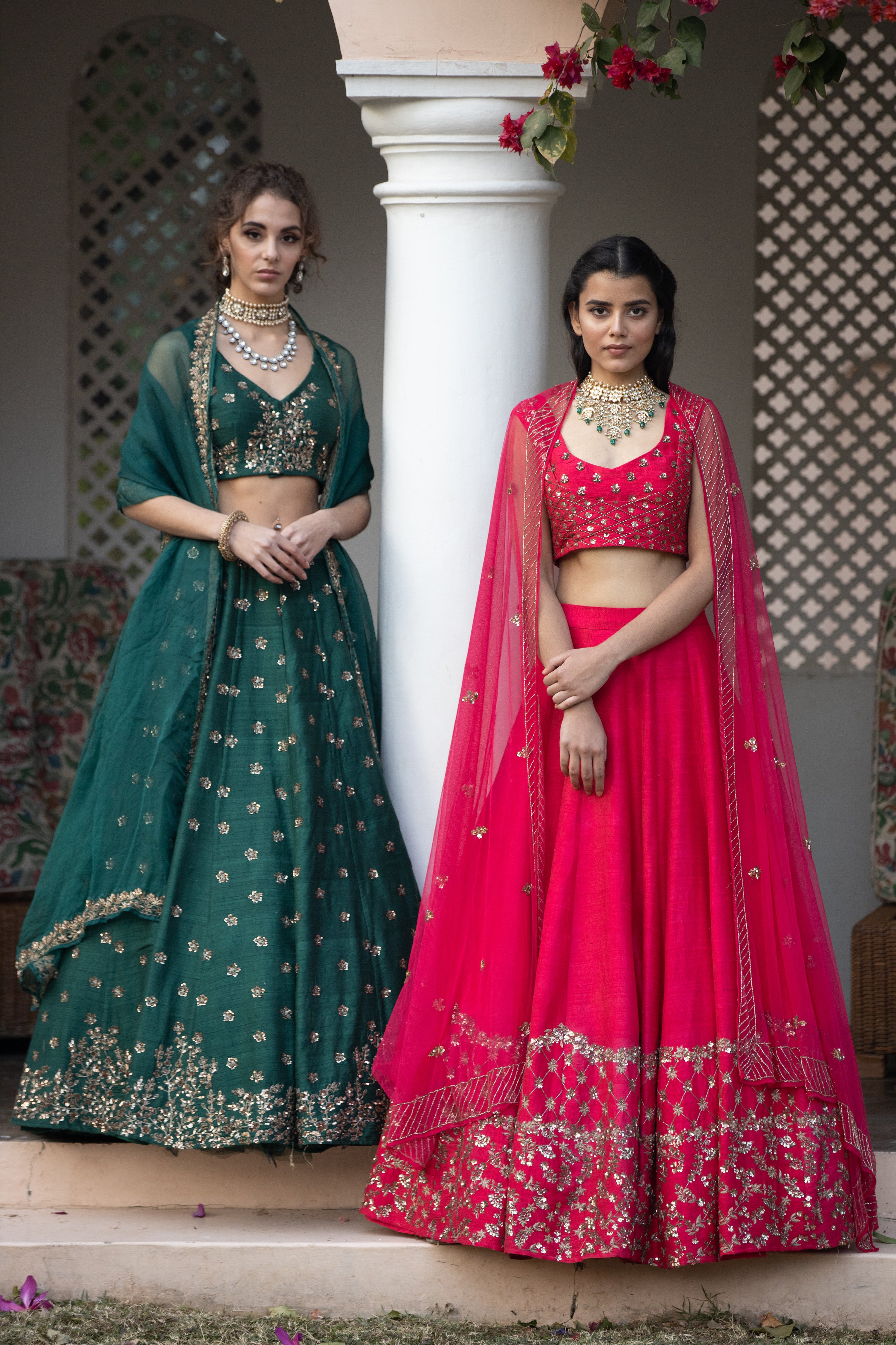 Shop Dark Pink And Gold Lehenga Set Online Astha Narang