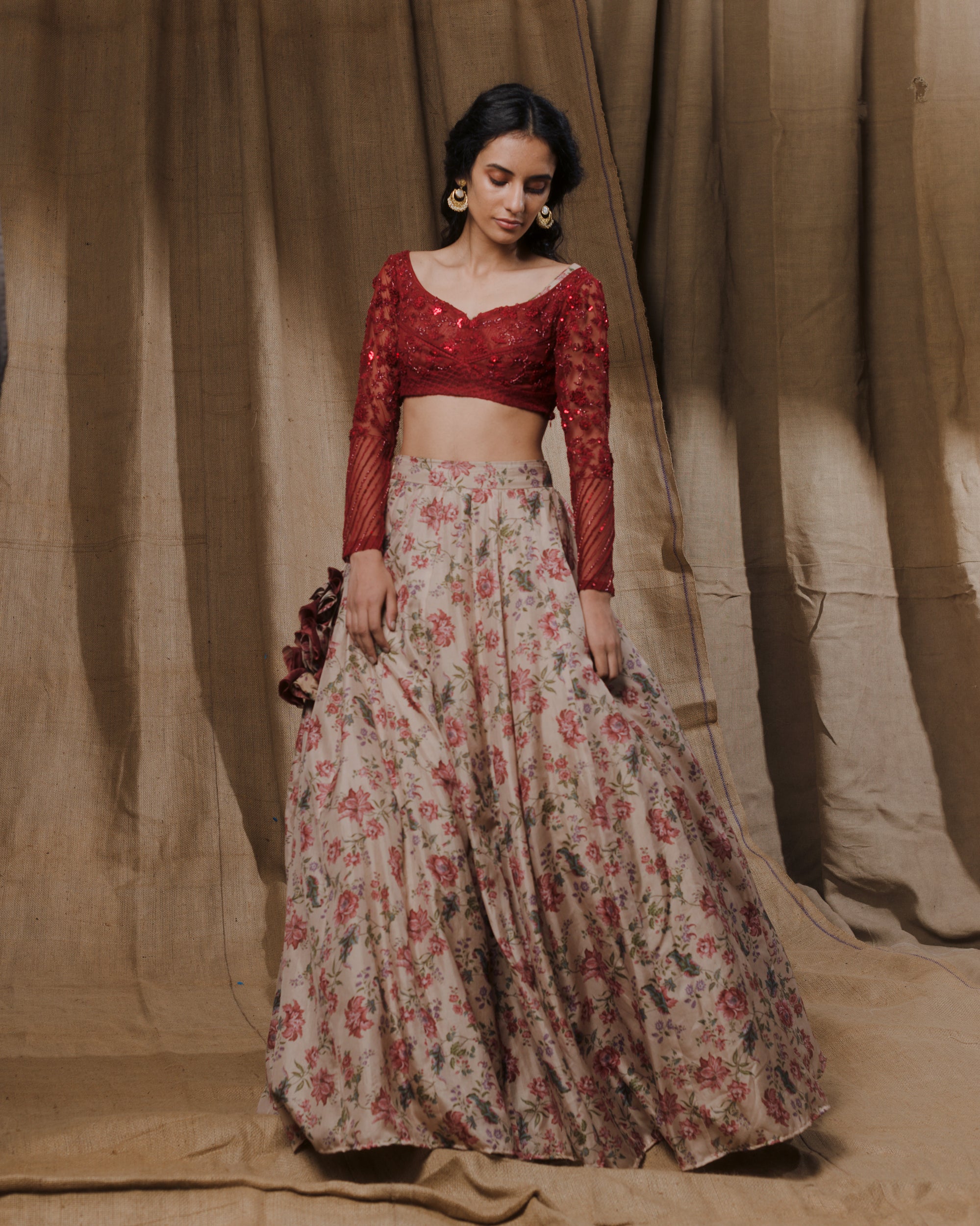 Foil Print - Lehenga Cholis: Buy Indian Lehenga Outfits Online | Utsav  Fashion