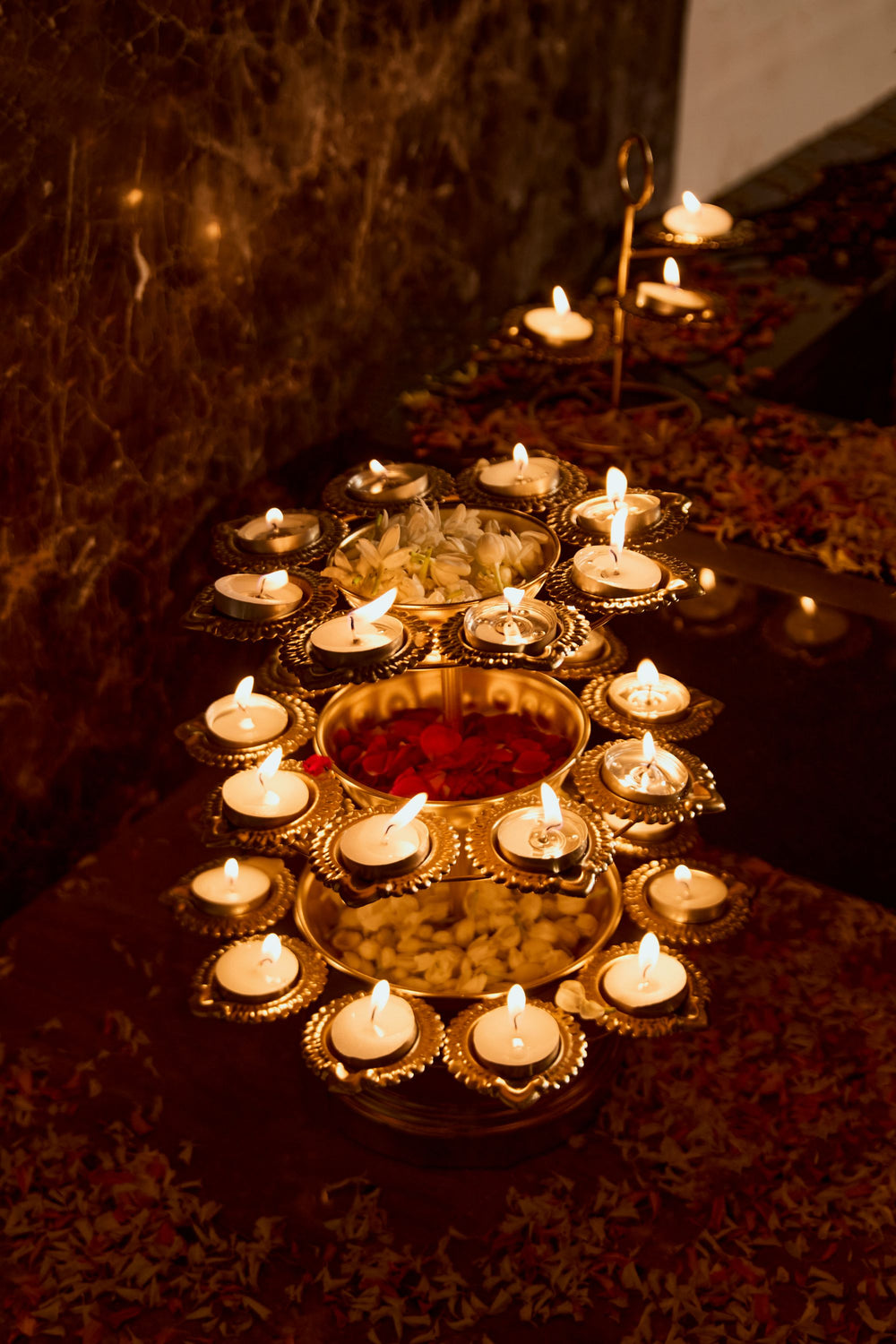 Lotus Tea Light Diya Stand