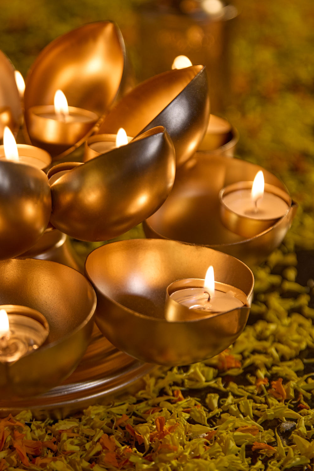 Gold Lotus Tea Light