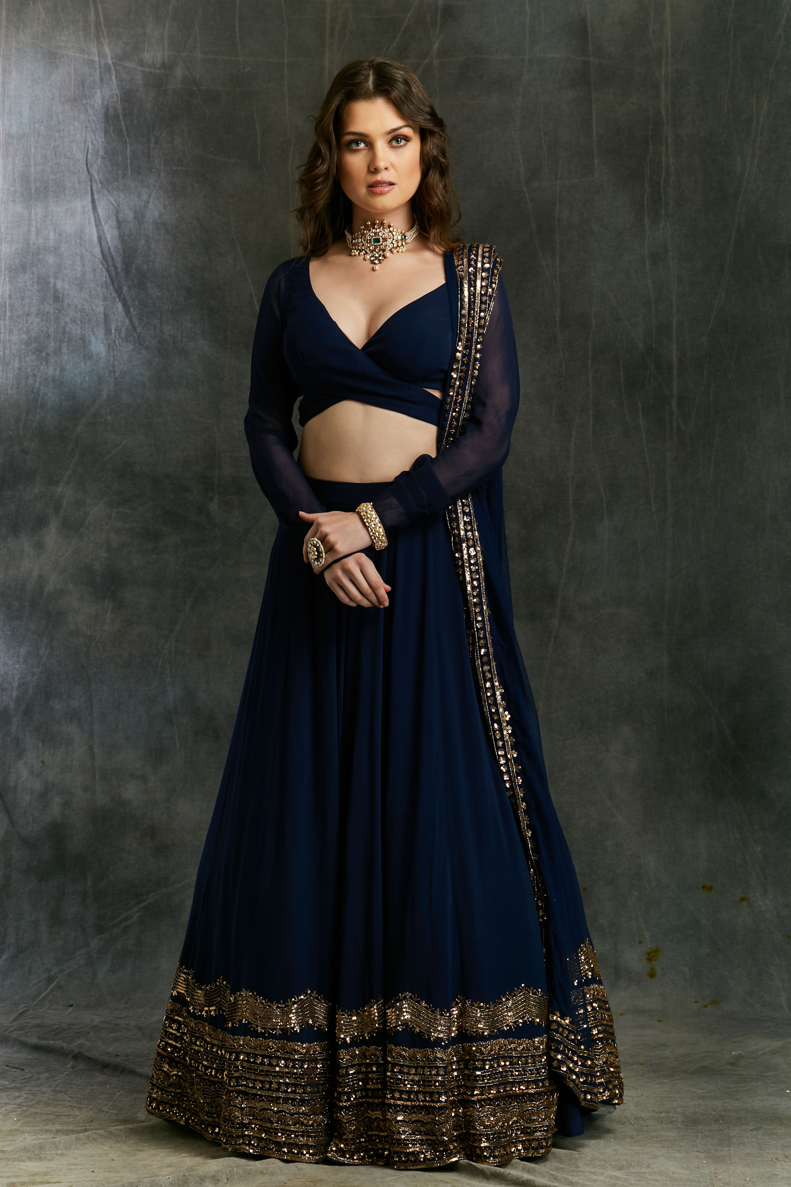 wrap blouse lehenga