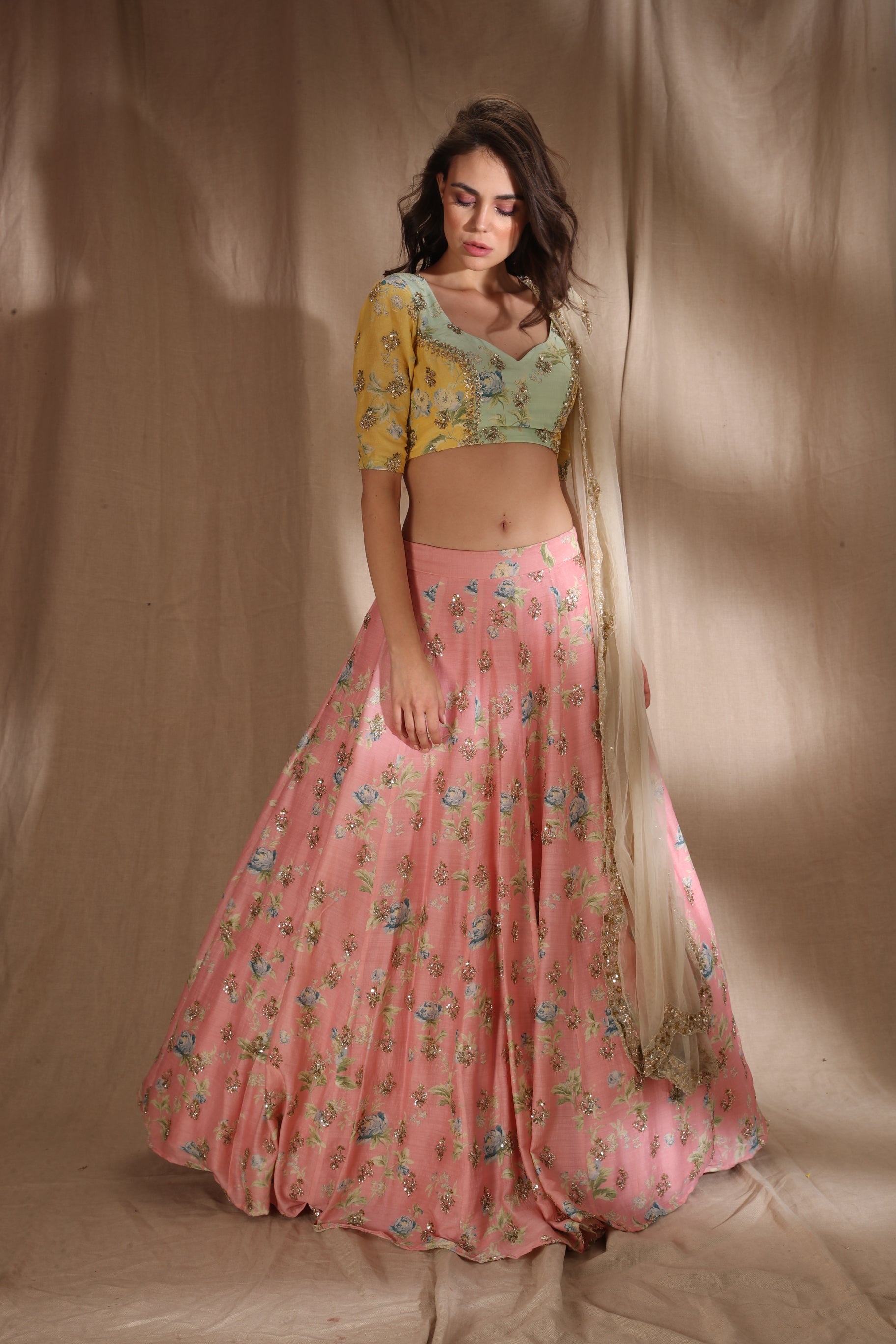 Buy Yellow Embroidered Lehenga For Women Online