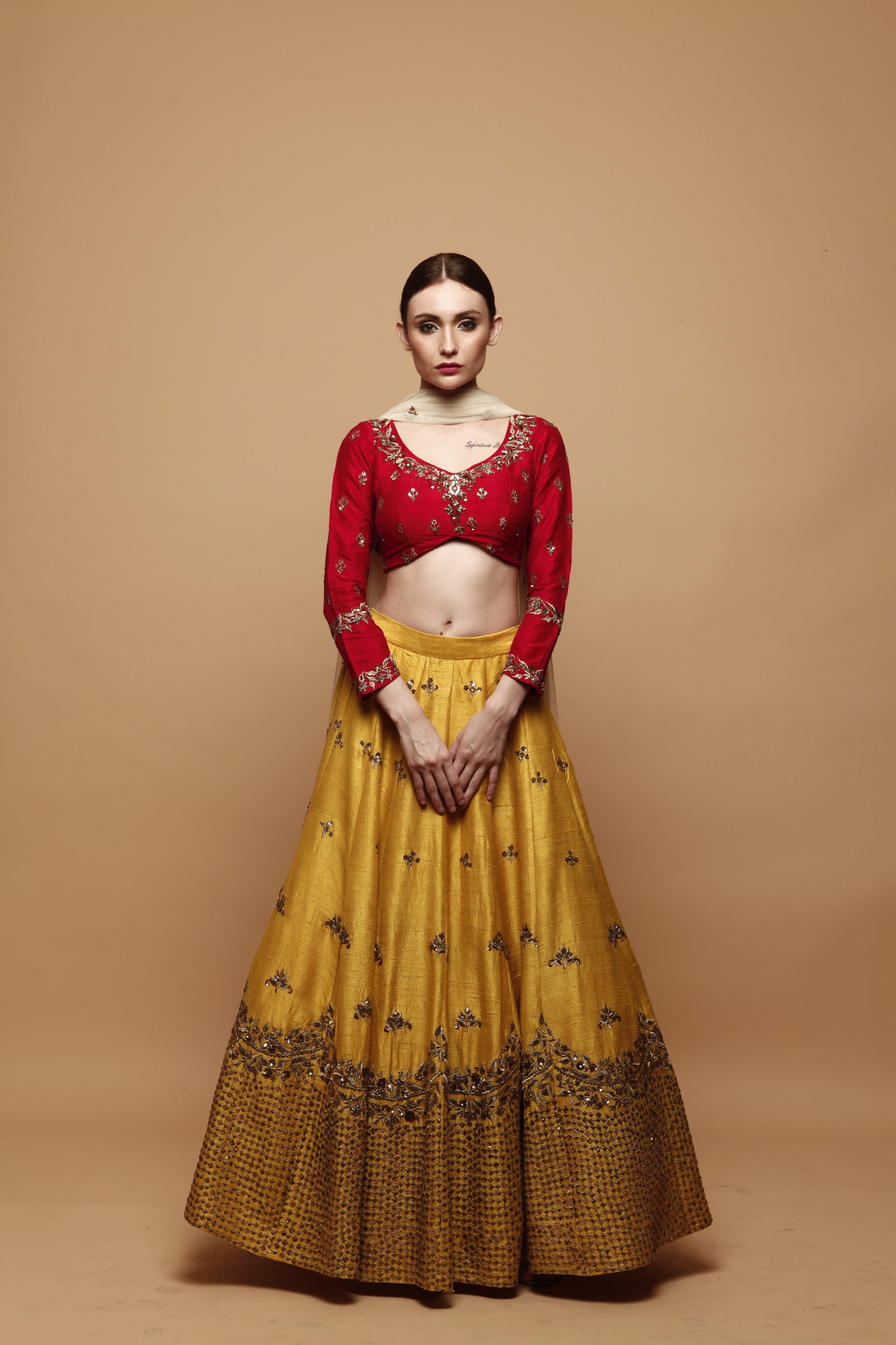 Yellow and Red Designer Lehenga Choli for Indian Weddings - Etsy Sweden