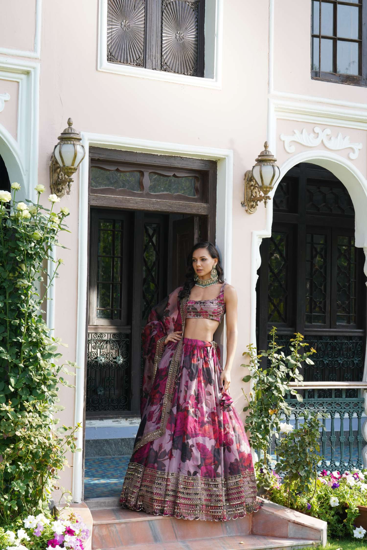 Blossom in Style with Floral Lehenga Choli | Zeel Clothing | Color: Navy  Blue